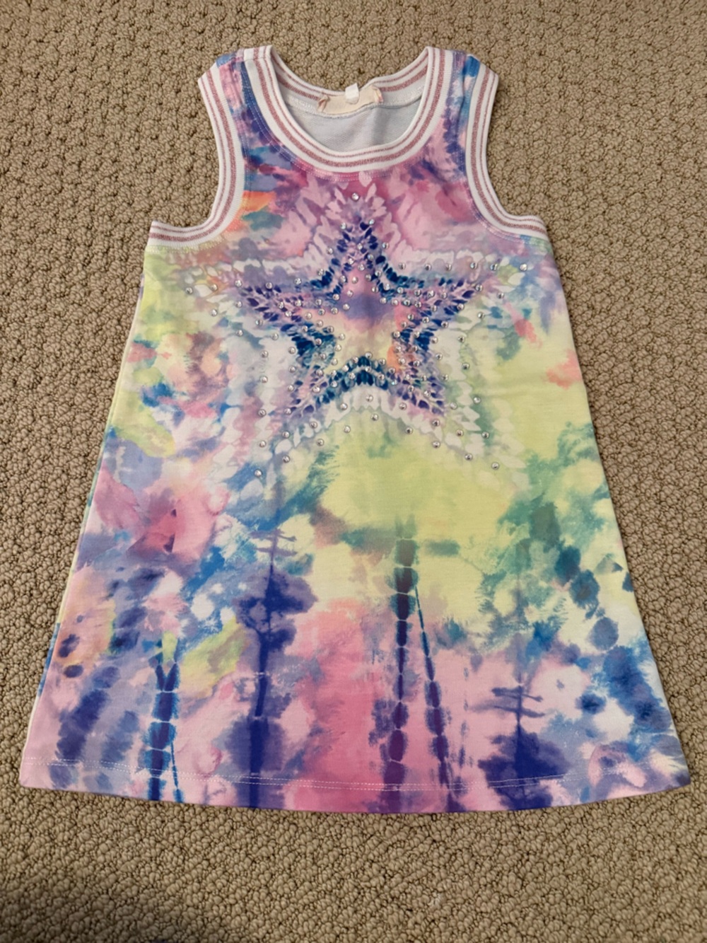 Girls' Tie-Dye Star Tank Dress - Multicolor